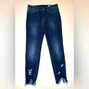 Distressed Dark Blue Women's Jeans